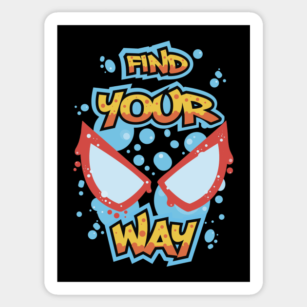 Miles into the Spiderverse T-Shirt Sticker by BrainDrainOnly